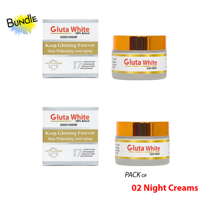 Gluta White Night Cream - Pack of 2 Bundle